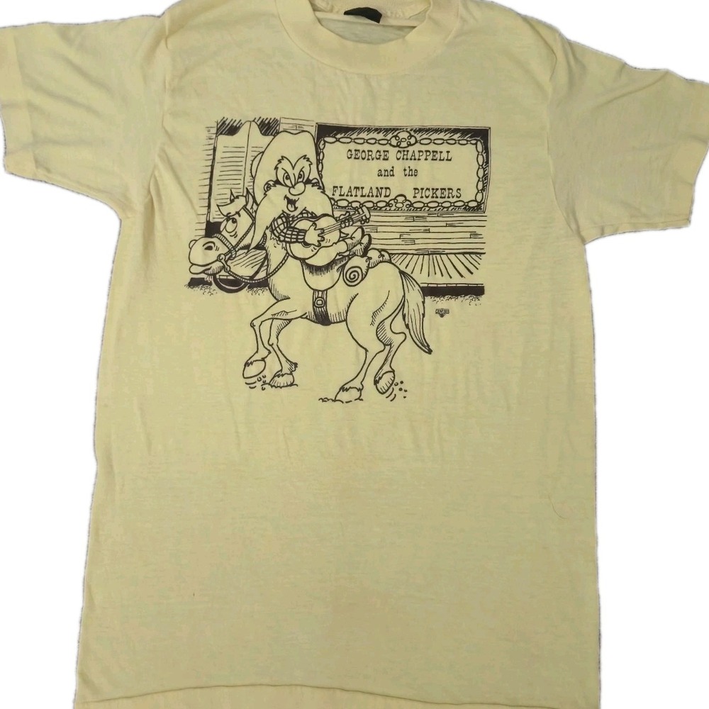 Vintage 80s George Chappell And The Flatland Pickers Country Music Shirt Size M
